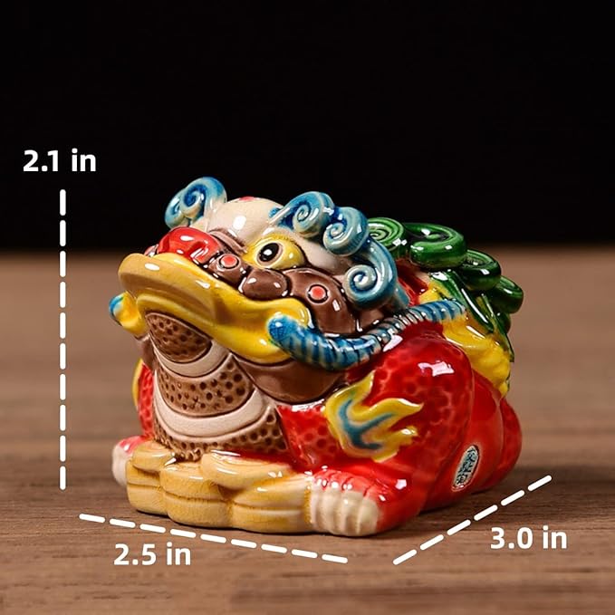 Ceramic Frog Statue Feng Shui Decor Money Toad Good Luck Charms Frog Gifts Decor for Housewarming Congratulatory, Attract Wealth and Good Luck Shelves Home Decor Gifts