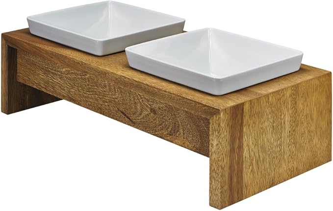 Bowsers Artisan Diner Double Feeder, Medium, Bamboo