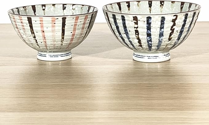 Traditional Style Japanese Ceramics Rice Bowl Chawan Pottery, Dishwasher Microwave Safe Made in Japan (Sabitokusa, Medium (oohira))