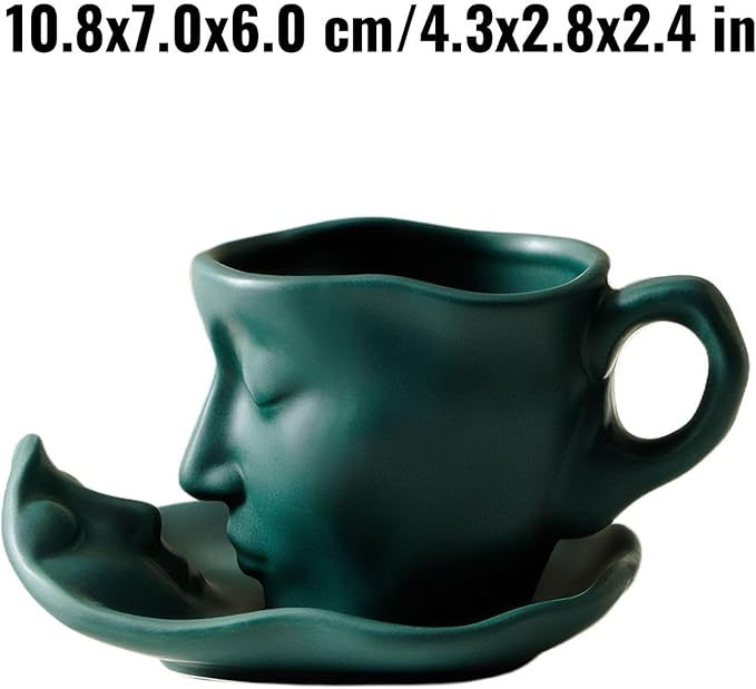 Artistic Ceramic Coffee Mug with Sculptural Face Design for Home Decor and Gift Giving