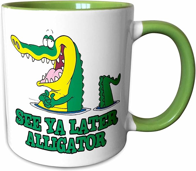 3dRose, 15oz Two-Tone Green Mug, Green/White