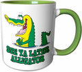 3dRose, 15oz Two-Tone Green Mug, Green/White
