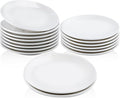 16 Pcs Ceramic Appetizer Plates, 6 Inch White Dessert Plates, Porcelain Salad Plate Set, Round Small White Plate for Appetizers Snack Cake Bread, Microwave Oven and Dishwasher Safe