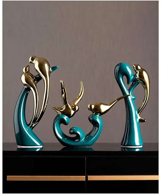 Modern Ceramic Abstract Animals Statues Living Room Sculpture Artistic Desktop Decoration Home Office Wine Cellar Creative Ornaments-A(B)
