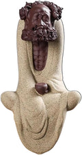 Handmade Purple Sand dysfunction Statue Meditation Ancestor Ceramic Sculpture Creative Tea pet Home Tea Room Tea Table Office Decoration Ornament (Beige)