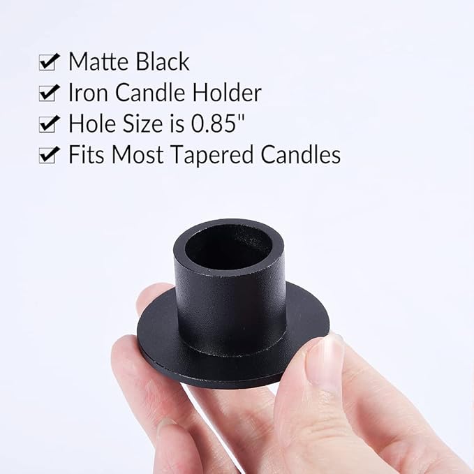 12PCS Black Taper Candle Holders, Matte Iron Candlestick Holders Centerpieces for Home Decoration, Wedding Anniversary, Party, Housewarming Gifts.