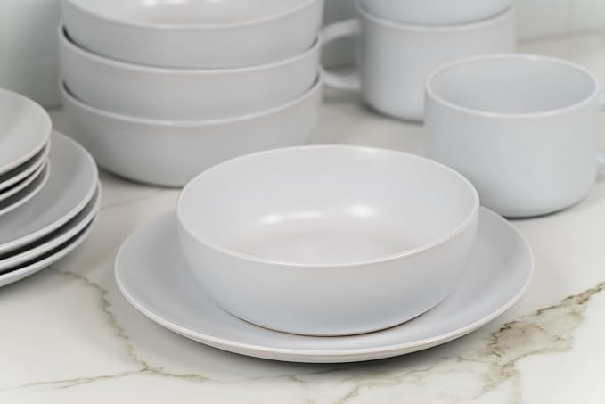 10 Strawberry Street Wazee Matte Coupe Dinnerware, Bowl, White, Set of 6
