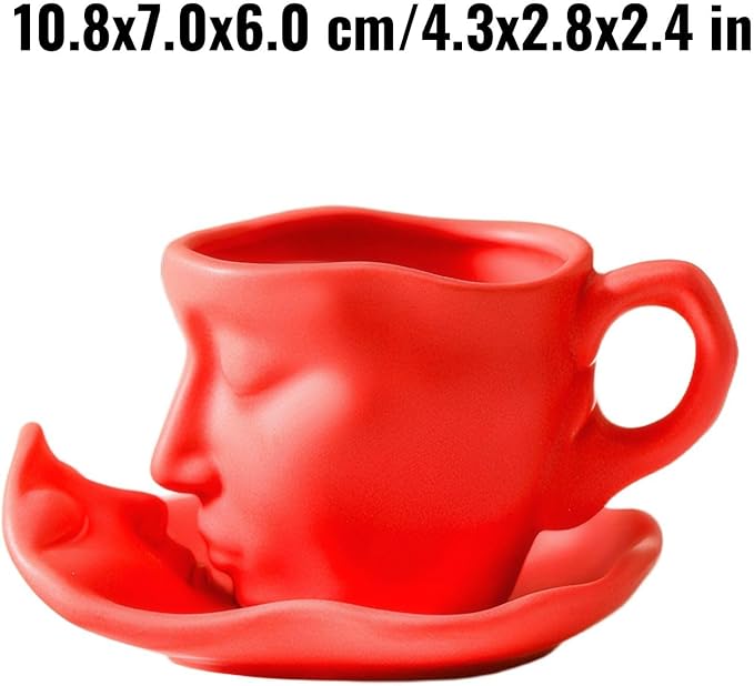 Artistic Ceramic Coffee Mug with Sculptural Face Design for Home Decor and Gift Giving