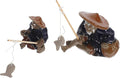 YARNOW 2pcs Mini Fisherman Figurines Ceramic Zen Garden Decor Fishing Sculpture for Aquariums Bonsai Fairy Gardens Durable Asian Zen Decoration for Home and Outdoor Use