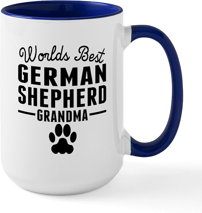 CafePress Worlds Best German Shepherd Grandma Mugs 15 oz (444 ml) Ceramic Coffee Mug