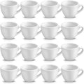 16 Pcs 3 oz Porcelain Espresso Cup Set White Tiny Ceramic Coffee & Tea Mugs for Cafes Offices Homes and Restaurants
