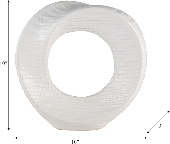 Decorative Home Decor Sculpture – Bathroom Accessory, Office and Room Decor Statement Piece – Modern Statue Accent for Living Room Decor, Bookself, Coffee Table or Artful Ornaments – 10" White