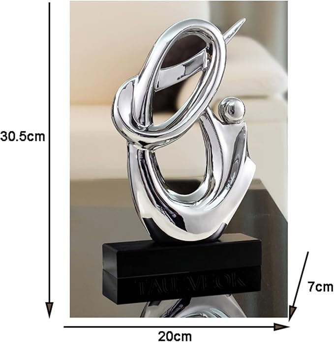 Sculptures Statues Sculptures Decoration, Ceramic Decoration Table Decoration Living Room, Decoration Apartment Modern Sculpture, d (Silver a)