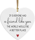 NGHYANA Christmas Tree Ornaments 2025, Heart Shaped Ceramic Ornament with Friendship Message – 3.1 Inch White Hanging Decor Gift