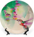 XISUNYA 6 Inch Decorative Plate, Hummingbird Tableware Plate, Colibri Bird Flowers Spring Tropics Theme Print Ceramic Wall Hanging for Home & Office Wall Hanging Decor