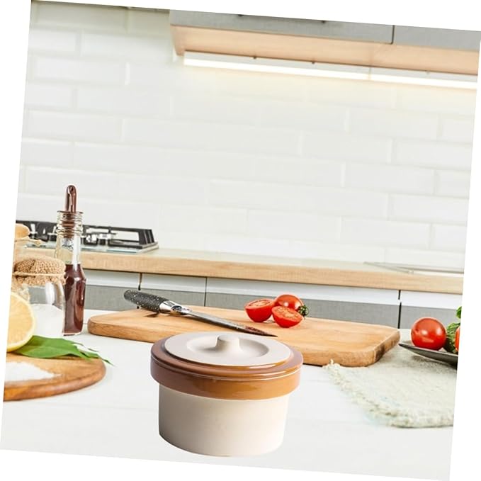GLEAVI 2pcs Ceramic Stewing Bowl with Lid Heat Resistant Soup Bowl for Home Use for Steaming Rice Pudding and More Tableware for Families and Restaurants