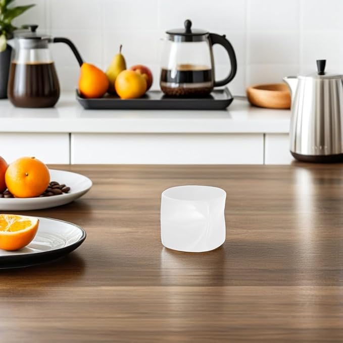 GLEAVI Mini Irregular Shaped Ceramic Teacup Versatile White Porcelain Bowl Candle Holder for Daily Use Home Decor and Festive Occasions