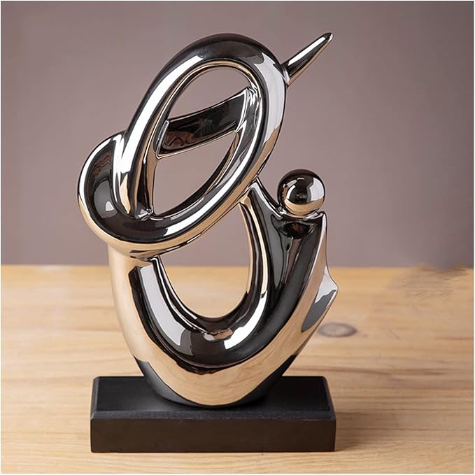 Sculptures Statues Sculptures Decoration, Ceramic Decoration Table Decoration Living Room, Decoration Apartment Modern Sculpture, d (Silver a)