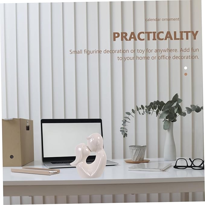 Happyyami Ceramic Lover Figure Unique Desktop Decor for Wall Art for Office Home Office Decor Collectable