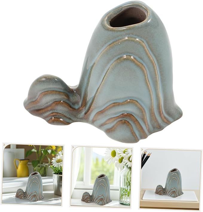 Miniature Mountain Ceramic Sculpture Elegant Fish Tank Decor for Home Office and Zen Garden Versatile Aquarium Landscape Ornament