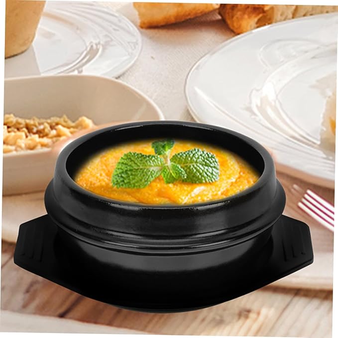 GLEAVI Korean Stone Pot Stewing Pot Ceramic Casserole Bibimbap Cooking Soup Lid Korean Hot Kitchen Cookware