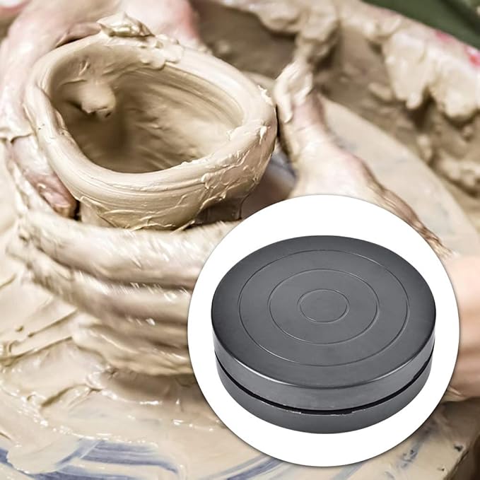 Pwshymi Handmade Craft Clay Plastic Turntable for Ceramic Pottery Sculpture, Ideal for Students and Craftsmakers (11.5cm)