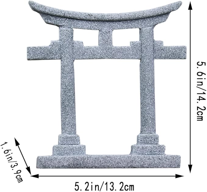 livelyfish Aquarium Decorations Asian Japanese Shinto Torii Gate Fish Tank Decorations Miniature Shrine Japan Style Ornament Underwater Landscape Decoration (X-Large)