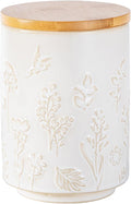 TEATALK Ceramic Canister with Airtight Lid, Perfect for Coffee, Sugar, Tea Storage, 23 Fl Oz, Flower Butterfly