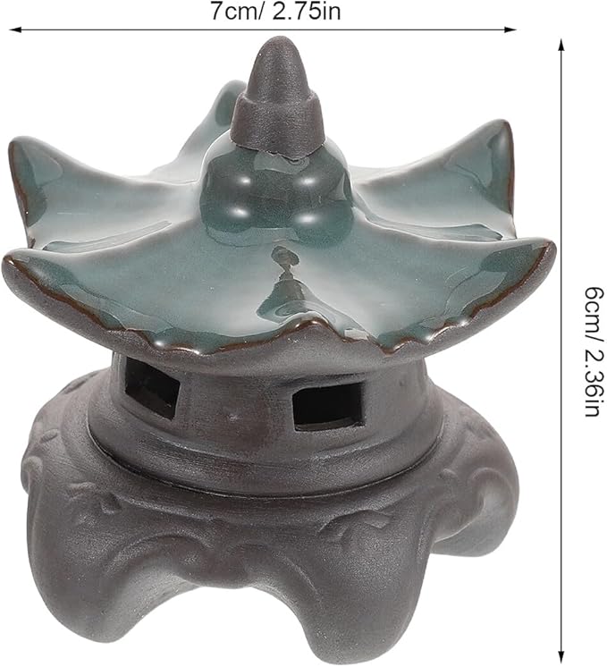 Homoyoyo Ceramic Pavilion Ornament Miniature for Aquarium Décor, Small Bonsai Pavilion Statue for Fish Tank Landscaping, Asian Garden Simulation Sculpture,