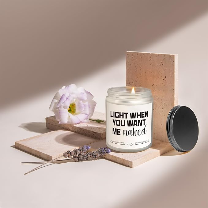 Gifts for Boyfriend Husband Him Men Couples Anniversary- Funny Romantic Valentines Day Presents for Men Husband Couple - Handmade Lavender Scented Candle (7oz)