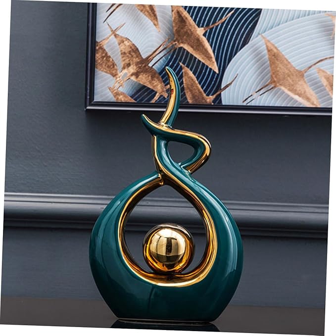 Ceramic Abstract Statue for Home Decor Modern Art Sculpture for Living Room and Dining Room Unique Design Eye-catching Tabletop Ornament Chic Handmade Decoration