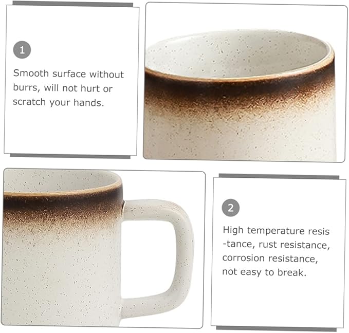 Amosfun Ceramic Mug for Tea and Juice Easy to Clean Water Cup for Use Elegant Design European Style