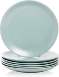 10 Strawberry Street Wazee Matte 10.5" Coupe Dinner Plate, Set of 6, Mineral Blue