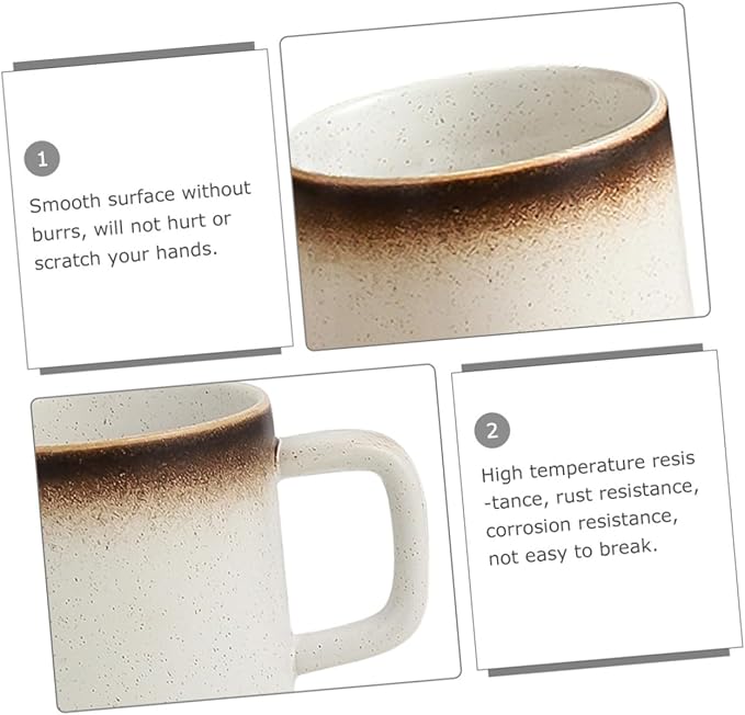 Ciieeo Ceramic Vintage Mug Set 16oz Decorative Water Drinking Cup Handle for Tea Coffee and Milk Elegant European Style for Home and Office Use