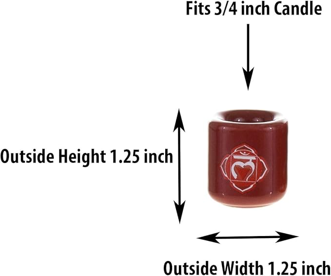 Mega Candles 7 pcs Ceramic 3/4 Inch Diameter Chakra Chime Ritual Spirtual Energy Spell Candle Holders - Assorted Colors