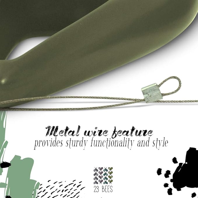 23 Bees, Hanging Air Plant Holder, Green Hanger Ceramic Planter, Small Floating Succulent Pots Container, Cactus Holders with Metal Wire, 3 Pack (3 Pack x Green)