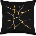 Japanese Kintsugi Pottery Artisan Ceramic Art Throw Pillow