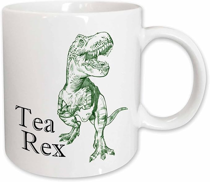 3dRose mug_193320_1 Tea Rex Ceramic Mug, 11-Ounce