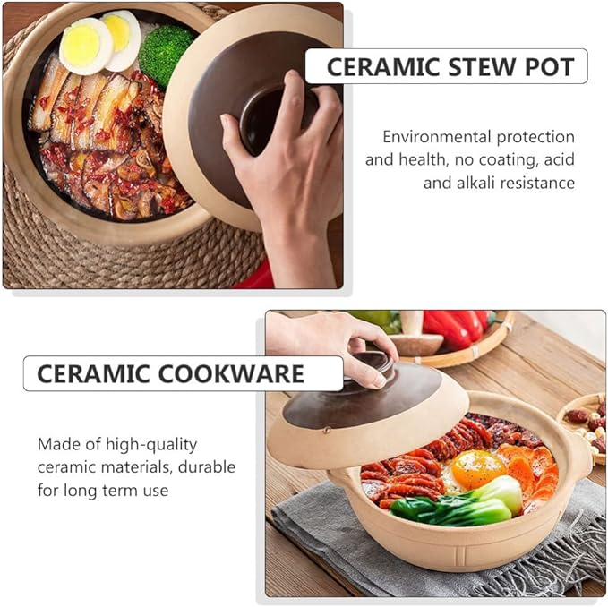 Large Ceramic Bowls, 1 Pc ceramic casserole boiling pot Porcelain Hot Pot Pot korean stone pot Oven enamelware cookware - Soup Pot induction ceramics -20.5X20.5X7CM(20.5X20.5X7CM)