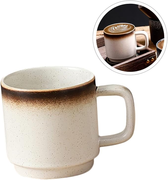 Ciieeo Ceramic Vintage Mug Set 16oz Decorative Water Drinking Cup Handle for Tea Coffee and Milk Elegant European Style for Home and Office Use