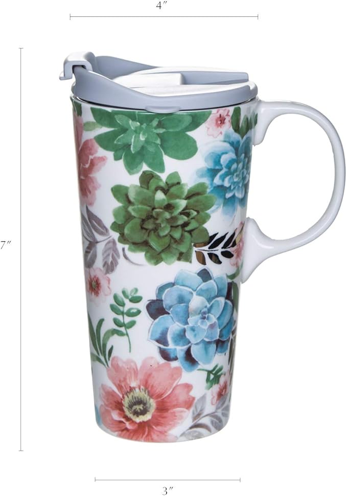 Topadorn Ceramic Travel Mug Coffee Cup with Gift Box and Lid, Microwave & Dishwasher Safe, 17oz Large Unique Coffee Mug for Latte & Hot Chocolate, Holiday Gift Her Him