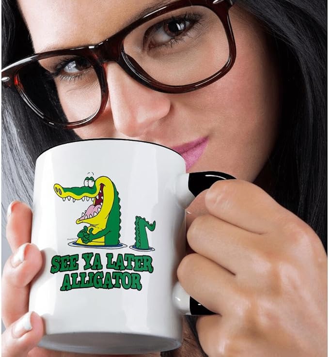 3dRose See Ya Later Alligator 11oz Two-Tone Black Mug