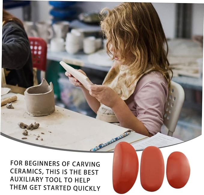 TOPPERFUN 2sets Mud Rib Sculptural Clay Tool for Clay Artists Pottery Ribs for Sculpting Smoothing and Shaping Comfortable Kidney Shape Design Red