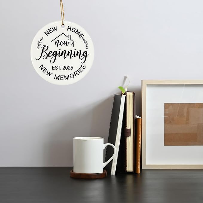 House Warming Gifts New Home, New Home Ceramic Card, Housewarming Gifts, Ornaments for Friends, Neighbors, Couples, and Family, Housewarming Gift with Packaging Box