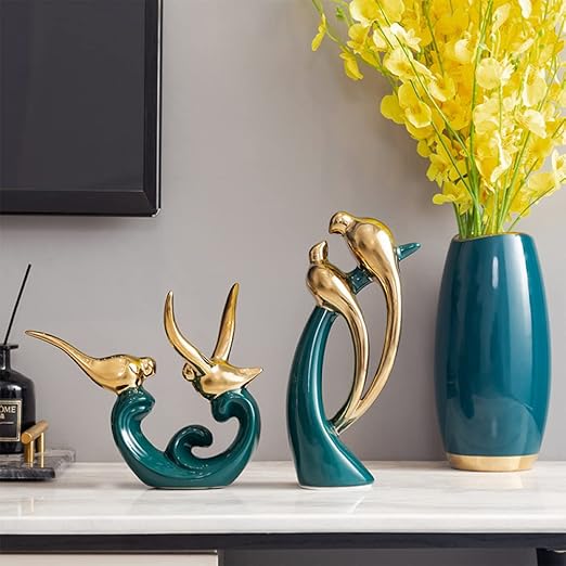 Modern Ceramic Abstract Animals Statues Living Room Sculpture Artistic Desktop Decoration Home Office Wine Cellar Creative Ornaments-A(B)