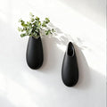 Sculptural Wall Ceramic Vase — 2 Pack Black Hanging Sconce Vase | Turn Flowers into Art — Decorative Ceramic Wall Sconce for Single Stem Displays