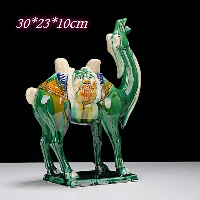 Sculptures/Statues Chinese Feng Shui Ceramic Sculpture Silk Road Asian Art Decorative Ornaments Green Camel