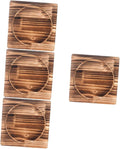 Unomor 4pcs Heat Resistance Wooden Stone Pot Mat Thickened Insulation Pad for Kitchen -scalding Cushion for Stone Bowls Trivet for Home Use