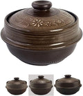 Korean Pot Mud Earthenware Ttukbaegi, Natural Mud Glaze Ceramic Clay Cooking Pot Casserole, Heat Resistant Ceramic Earthen Pot, Zero-Crack Stone Bowl Stockpot Soup Cookware, Pottery Bowl