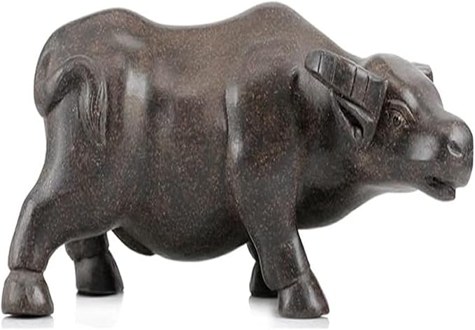 Sculpture Tabletop Ceramic Buffalo Statue Decoration Handmade Art Sculpture Decor Ornaments Desktop Purple Clay Pot Tea Pet Statues Decorations Statue of Wealth Statues